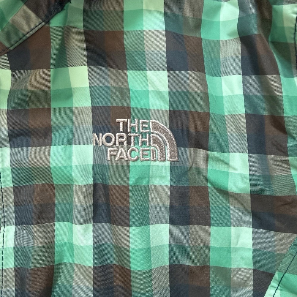 The North Face Women's HyVent Hooded Jacket Plaid Green Full Zip Small - Picture 4 of 12